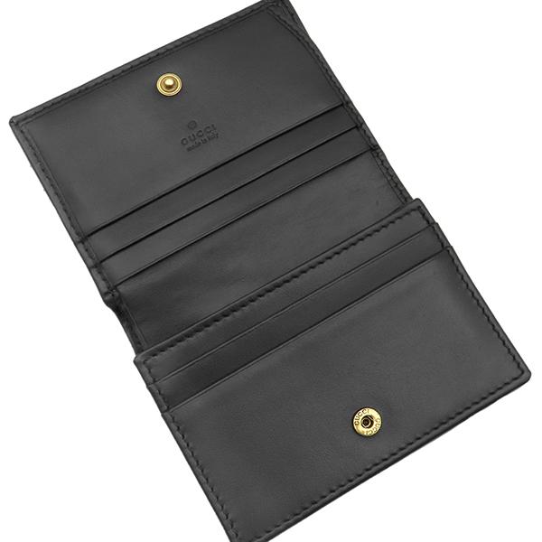 【現行・美品】グッチ 二つ折財布 マーモント ダブルG キルティングレザー／黒 GG グッチ 二つ折り財布 GGマーモント ダブルG ミニウォレット レザー