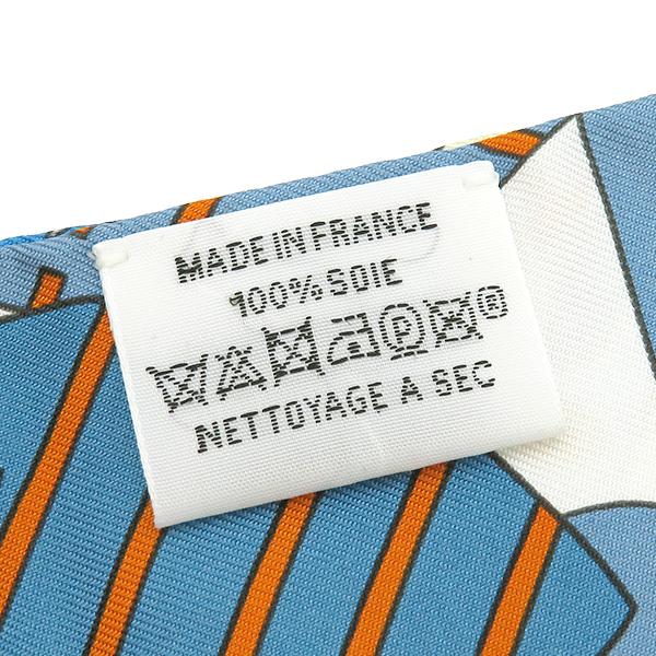 HERMÈS ツイリー オレンジ・青 HERMES（エルメス） スカーフ ツイリー ツイリー シルク ブルー ブルー