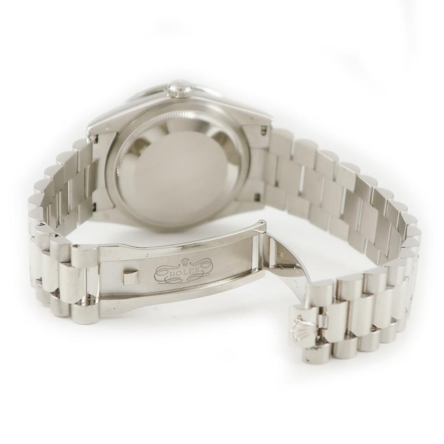 ロレックス ROLEX デイデイト 118366A Pt950無垢 純正バゲットダイヤ アイスブルー M番 メンズ 腕時計 自動巻き アイス ...