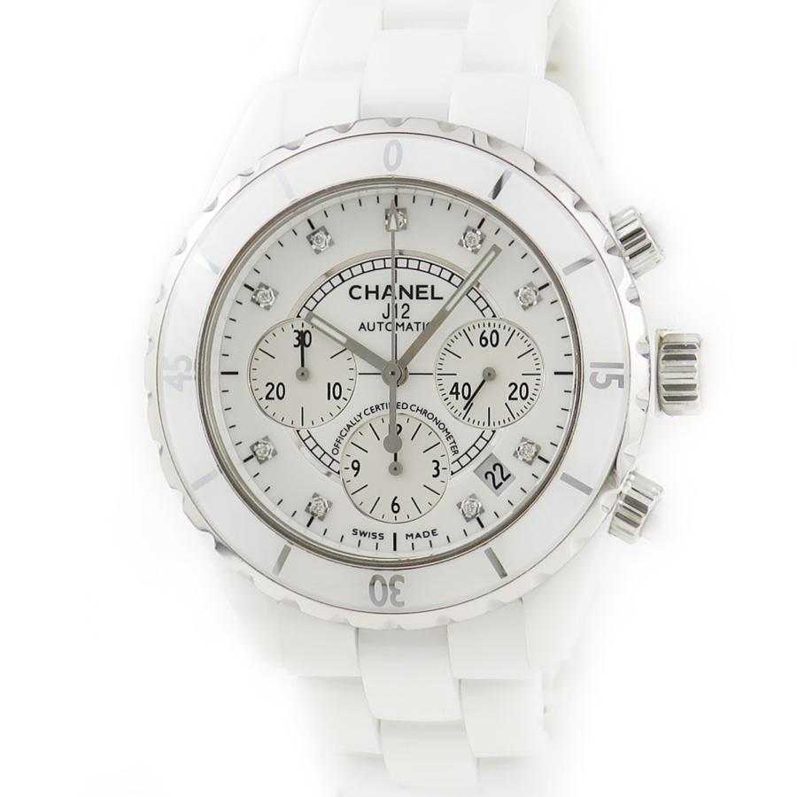 シャネル Chanel J12 クロノ 9pダイヤ H09 純正ダイヤ ホワイトセラミック 白 メンズ 腕時計 自動巻き ホワイト 中古 Houbidou 心斎橋店 通販 Yahoo ショッピング