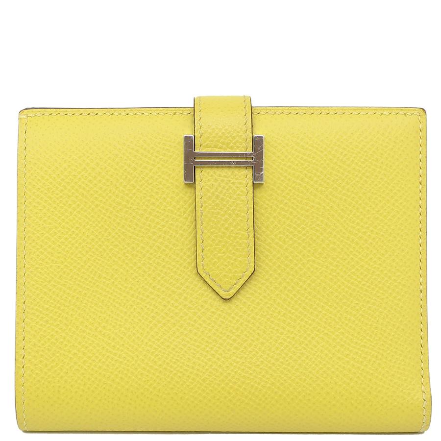 【極美品】エルメス ベアンコンパクト 二つ折り財布 ヴォーエプソン 黒 ゴールド HERMES（エルメス） 二つ折り財布 ベアンコンパクト ヴェルソ ヴォー