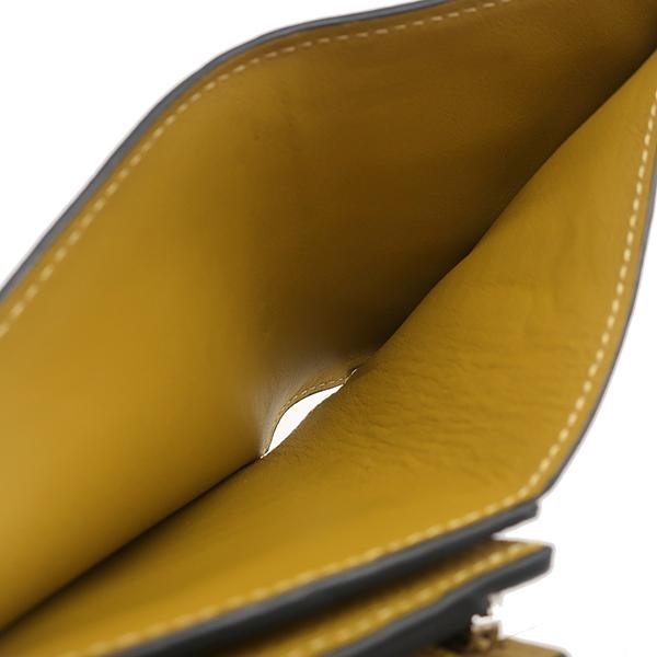 鑑定済★ロエベ　トライフォールド　コンパクトウォレット　アナグラム　イエロー系 LOEWE（ロエベ） 二つ折り財布 アナグラム トライフォールド