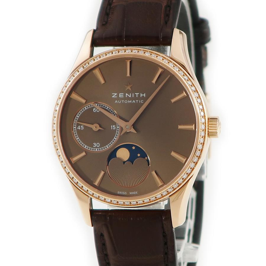 ゼニス Zenith ウルトラシン ムーンフェイズ 22 2310 692 75 C709 K18rg無垢 純正ダイヤ レディース 腕時計 自動巻き ブラウン 中古 Houbidou 心斎橋店 通販 Yahoo ショッピング