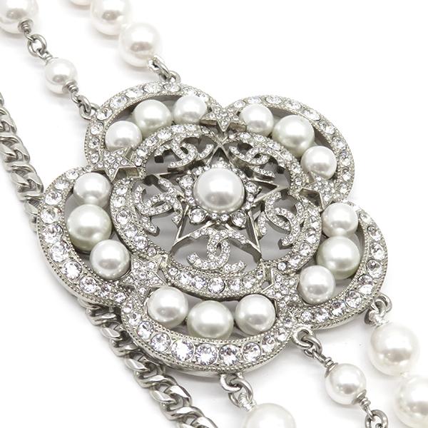 CHANEL ヴィンテージ　カメリア　ココマーク　パールネックレス　刻印あり CHANEL（シャネル） ネックレス パール ロング カメリア ココマーク