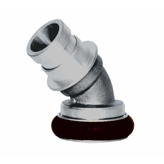 媒介金具 40A差込式エルボ45°　(クローム） DBK-E45 (消防・消火栓ホース継手）