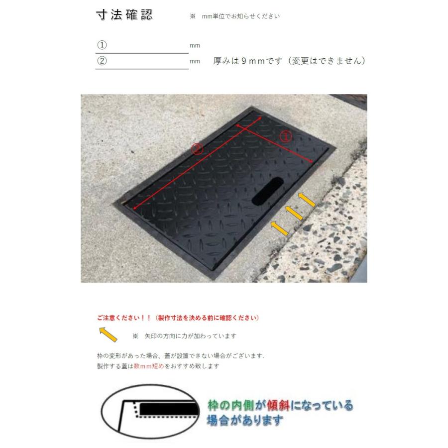 【ジャストサイズ蓋】量水器ボックス　鉄蓋　水道メーター 蓋　鉄製　縞鋼板製　黒吹付塗装仕上げ（鉄枠用）はめ込みタイプ（厚み９ｍｍ）　　｜ibell｜05