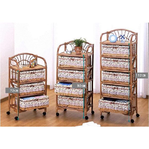 ラタンランドリーボックス・籐チェストランドリー3段 【送料無料 代引