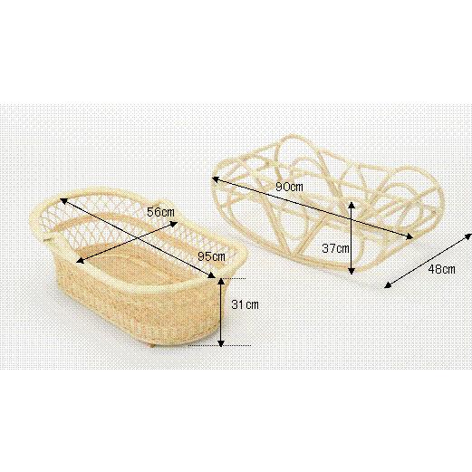ゆりかご ベビー用家具 ラタン 籐 ヨーラン 赤ちゃん用 : イベント用品
