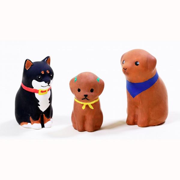 お絵描き陶器 犬 柴犬 絵付け 陶器 10個単位販売 手作り工作キット 絵
