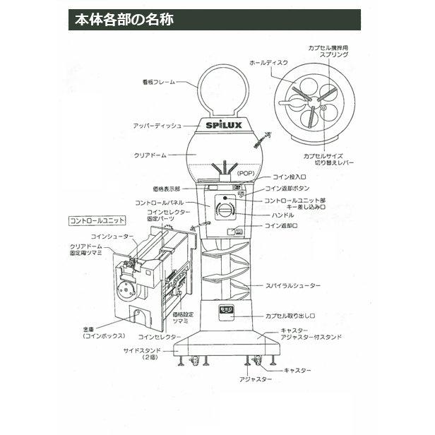 ガチャガチャ本体 スパイラックス2 ホワイト 新品本体 100円玉で回る