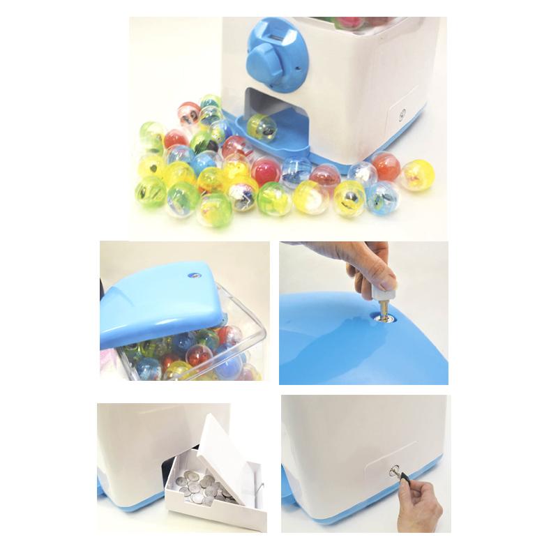 ガチャキューブ ブルー ガチャガチャ 本体 + メダル50枚 + おもちゃ