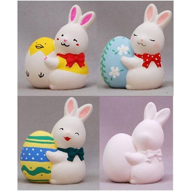 お絵かき イースターバニー（陶器）貯金箱 30個以上販売 陶器 うさぎ
