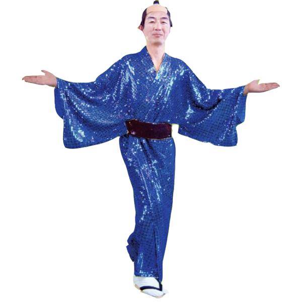 【かつら付フルセット】マツケンサンバ風 腰元キラキラ着物 衣装 9月頃入荷予定 キラキラ着流し マツケンサンバ衣装 スパーク着流し