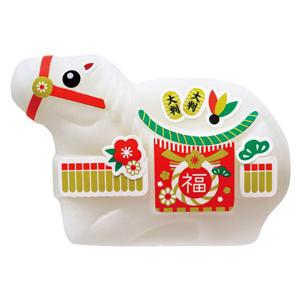 100個以上販売 来福石けん 882001 午 ミニのし紙付き うま 馬年 お正月  