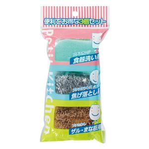 プチキッチン３点セット 140袋販売 スポンジ ステンレスたわし たわしの３点セット 販促品 ノベルティグッズ｜ibepara｜06