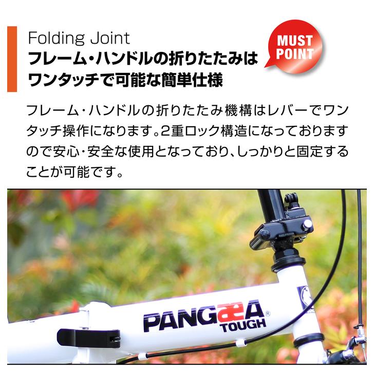 ノーパンク 折りたたみ自転車 前後泥除け標準装備 PANGAEA(パンゲア) FDB160-NP 16インチ｜ibf-shop｜11