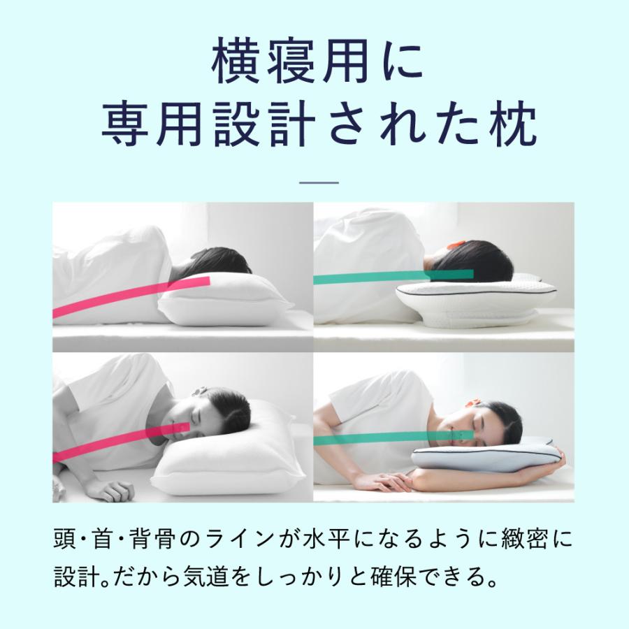 枕 まくら ピロー 横寝 横向き寝 いびき 防止 無呼吸症候群 横向寝枕 人気 ランキング プレゼント SU-ZI スージー 横寝枕MUGON ムゴン｜ibiki-kenkyujyo｜03