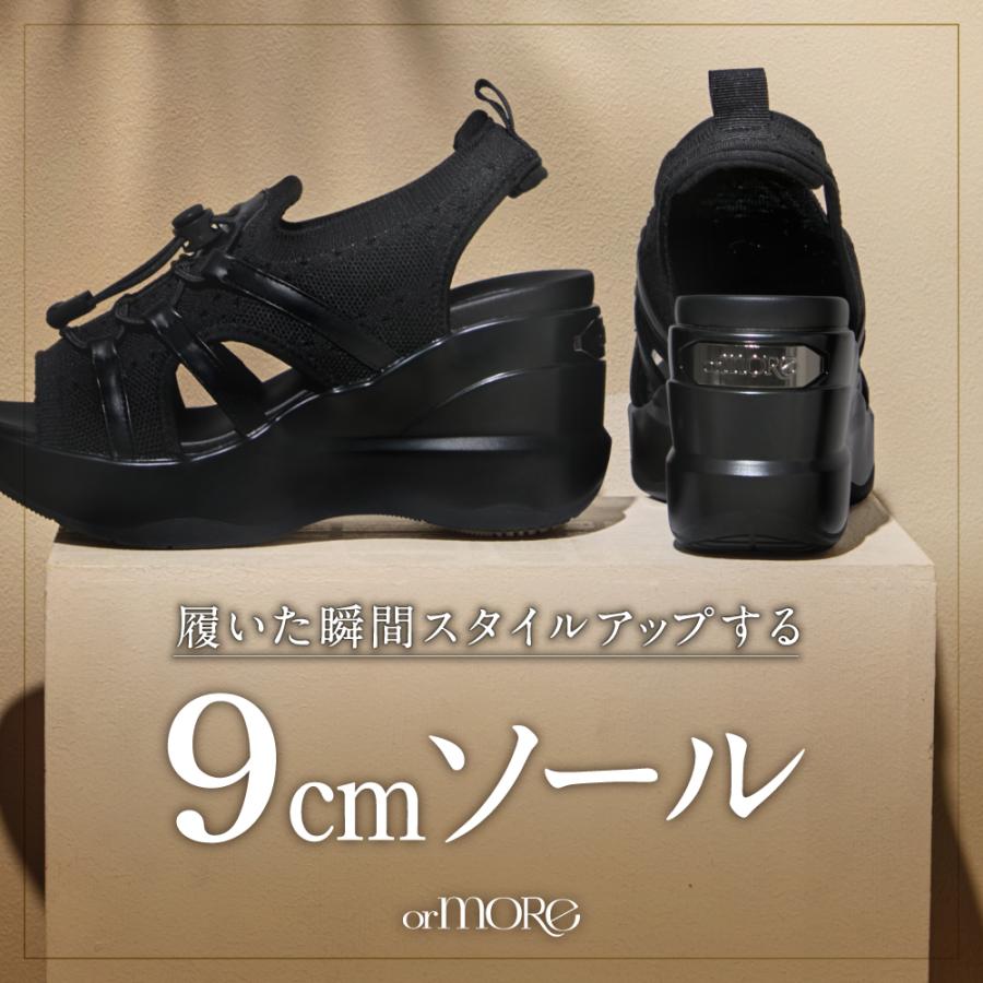 orMORE（オアモア） 厚底サンダル レディース 9cmヒール 歩きやすい