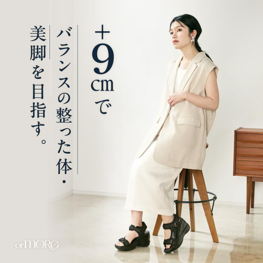 amepla 厚底サンダル 9cmソール orMORE（オアモア） 厚底サンダル レディース 9cmヒール 歩きやすい