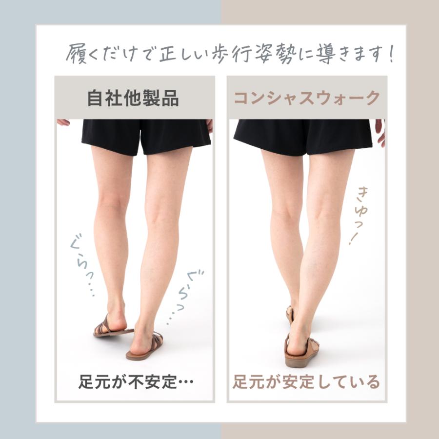 サンダル 美脚 レディース ペタル フラワー 疲れない 疲れにくい フラット 姿勢 矯正 脚やせ ダイエット 外反母趾 コンシャスウォーク 美脚ペタルサンダル｜ibiki-kenkyujyo｜05