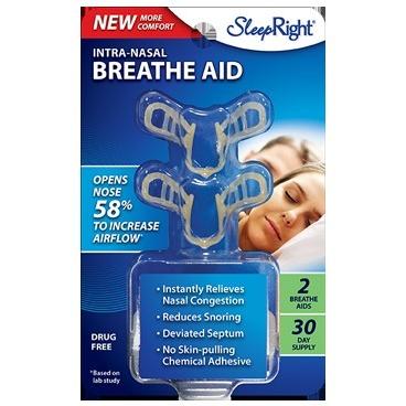 いびきグッズ　鼻腔拡張　NasalBreatheAid　米国製　SleepRight　ナーザルブリーズエイド　2個入　保管ケース付　鼻呼吸促進　いびき対策　イビキ用品（Yahoo!・YIC ヤフー店）