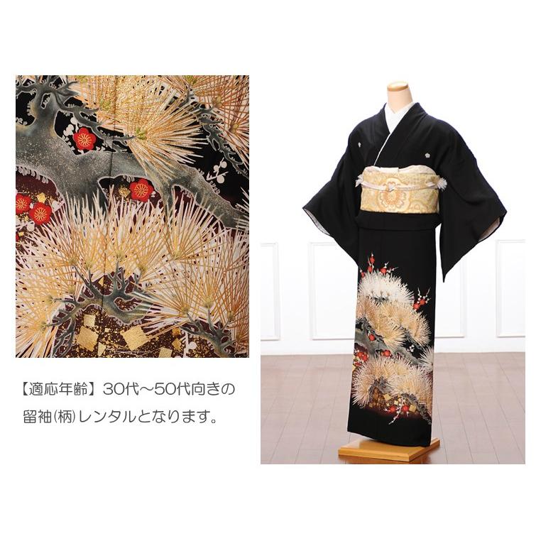 黒留袖レンタルフルセット8AA55 着物 留袖 結婚式 貸衣装 レンタル  