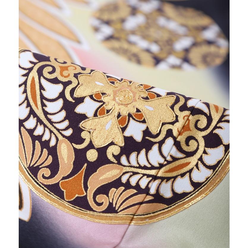 色留袖　友禅　有職菱文様　金彩　金駒刺繍　未仕立て　難あり　在庫保管品 未使用 作家物 金駒刺繍 金彩友禅 黒留袖 比翼仕立て 平安絵巻