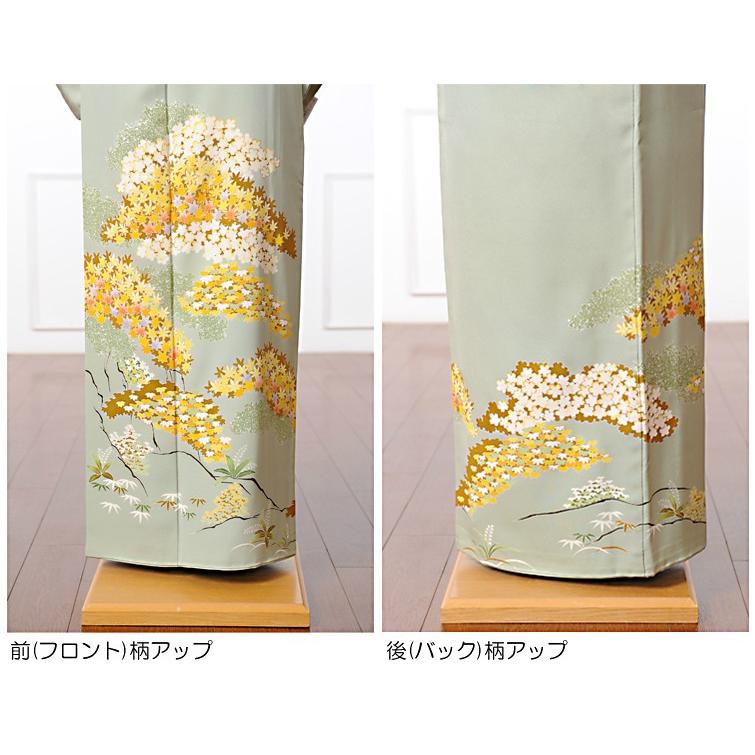 色留袖　訪問着　着物　正絹　一つ紋 色留袖 五つ紋 着物 錦紗 正絹 刺繍 瑞鳥 菊花 アンティーク A