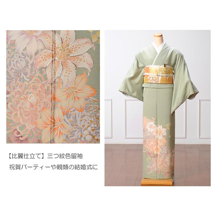 rumirumi様専用三つ紋付き色留袖比翼仕立て長襦袢袋帯三点セットジミー