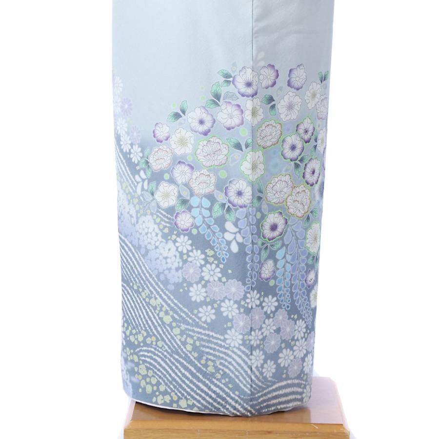 色留袖　辻ヶ花　幻想的　熨斗　雪輪　椿　藤　パープル　着物　054a d 色留袖 辻ヶ花 幻想的 熨斗 雪輪 椿 藤 パープル 着物 054a d