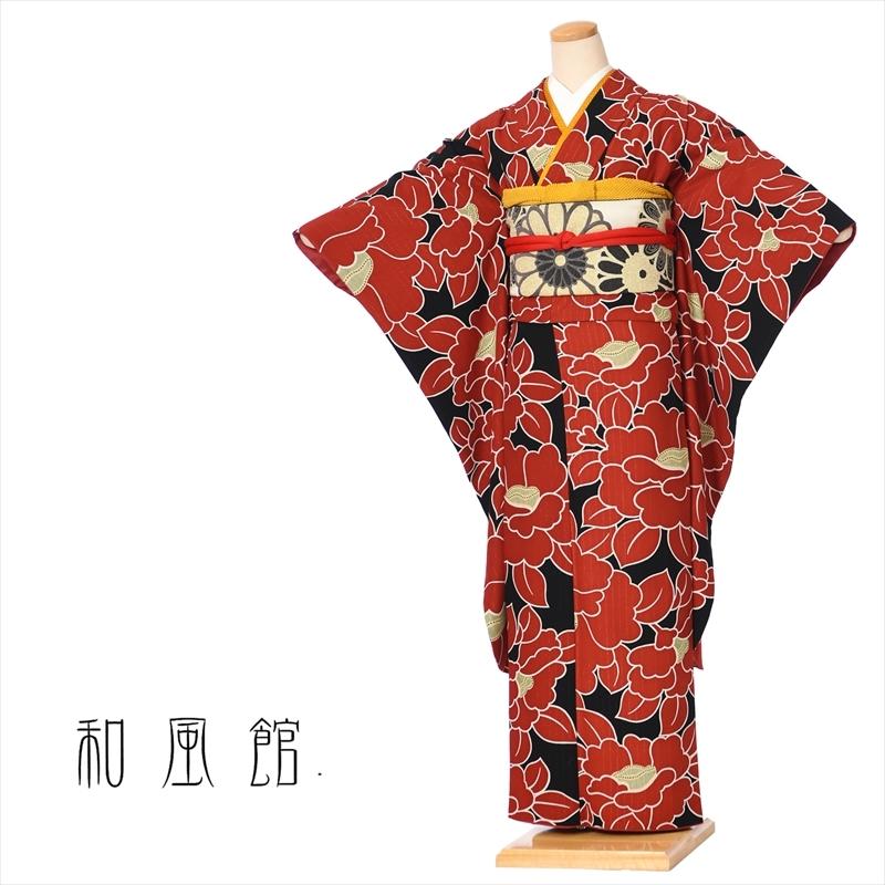 アンティーク 振袖 振袖レンタル 和風館 フルセット 2月 12月上旬 8acb15 振袖 レンタル レトロ 卒業式 結婚式 小紋調 黒地 椿 150ｃｍ 168ｃｍ位まで 8acb015 宅配レンタル衣裳アイビス 通販 Yahoo ショッピング