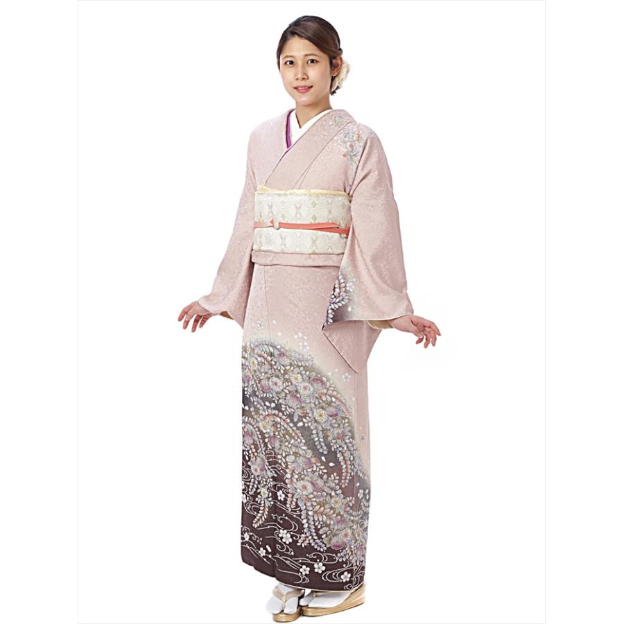ピンクベージュに辻ヶ花の訪問着 着物- ピンクベージュに辻ヶ花の訪問着 着物-
