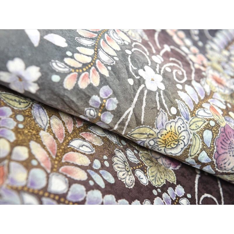 訪問着 レンタル フルセット 着物 正絹 ピンクベージュ 辻ヶ花 8AD370