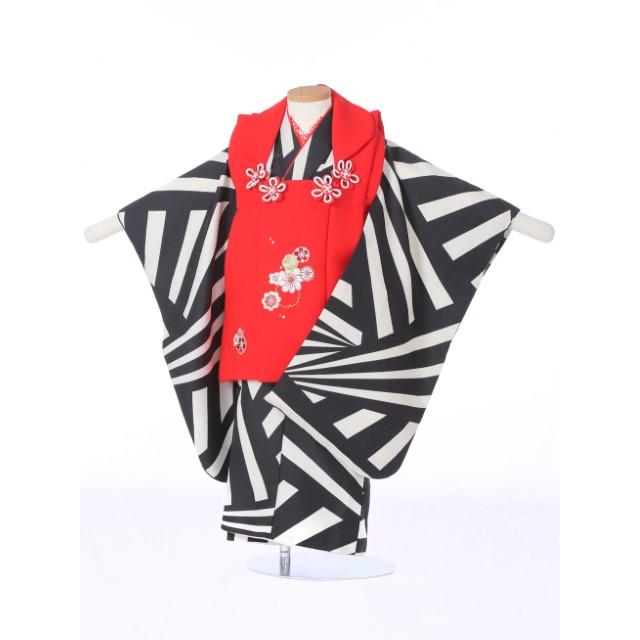 七五三レンタル 女児被布セットAP3123 女の子七五三 レンタル七五三 753レンタル 被布セット 三才 ３歳 ３才 女児 貸衣装 結婚式 モノトーン