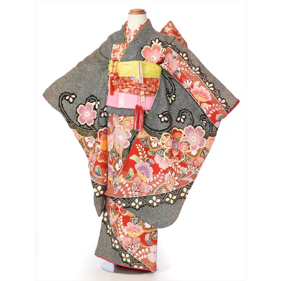 七五三レンタル 七歳女児七五三AP7013 女の子七五三 レンタル七五三 753レンタル 絞り調 レトロ 黒 七五三 ７歳 七歳 7歳女の子 往復送料無