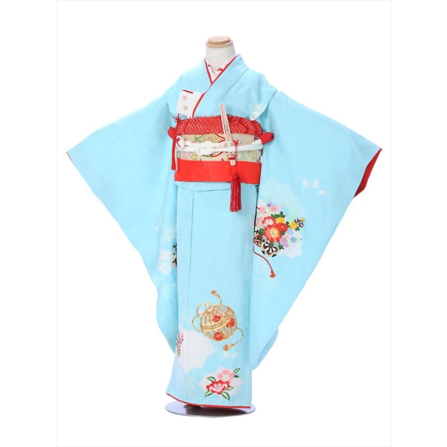 高級正絹七五三レンタル 七歳女児七五三AP7129 七五三着物 女の子七五三 レンタル七五三 753レンタル 水色 絞り 金駒刺繍 七五三 着物レンタル ７歳 七歳 7歳