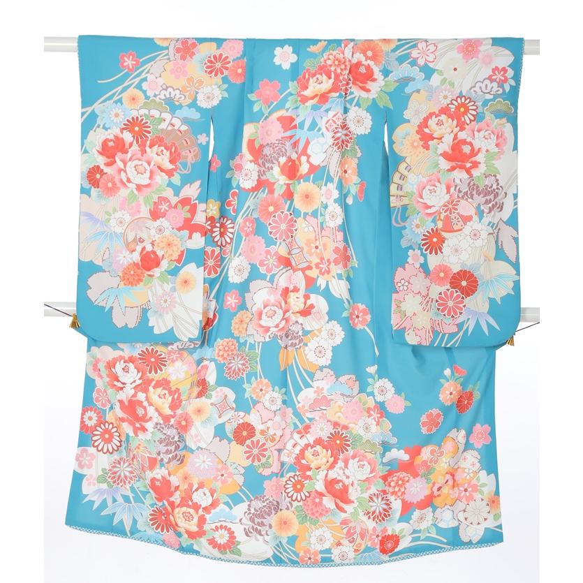 七五三　着物　女の子 レンタル】七五三着物 7歳 女の子 いちは 水色 【Y278-B306（23079