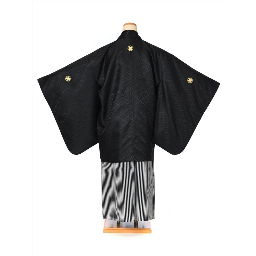 卒業式 男の子 袴 着付カンタン 羽織袴セット 男子 小学校 無地 黒