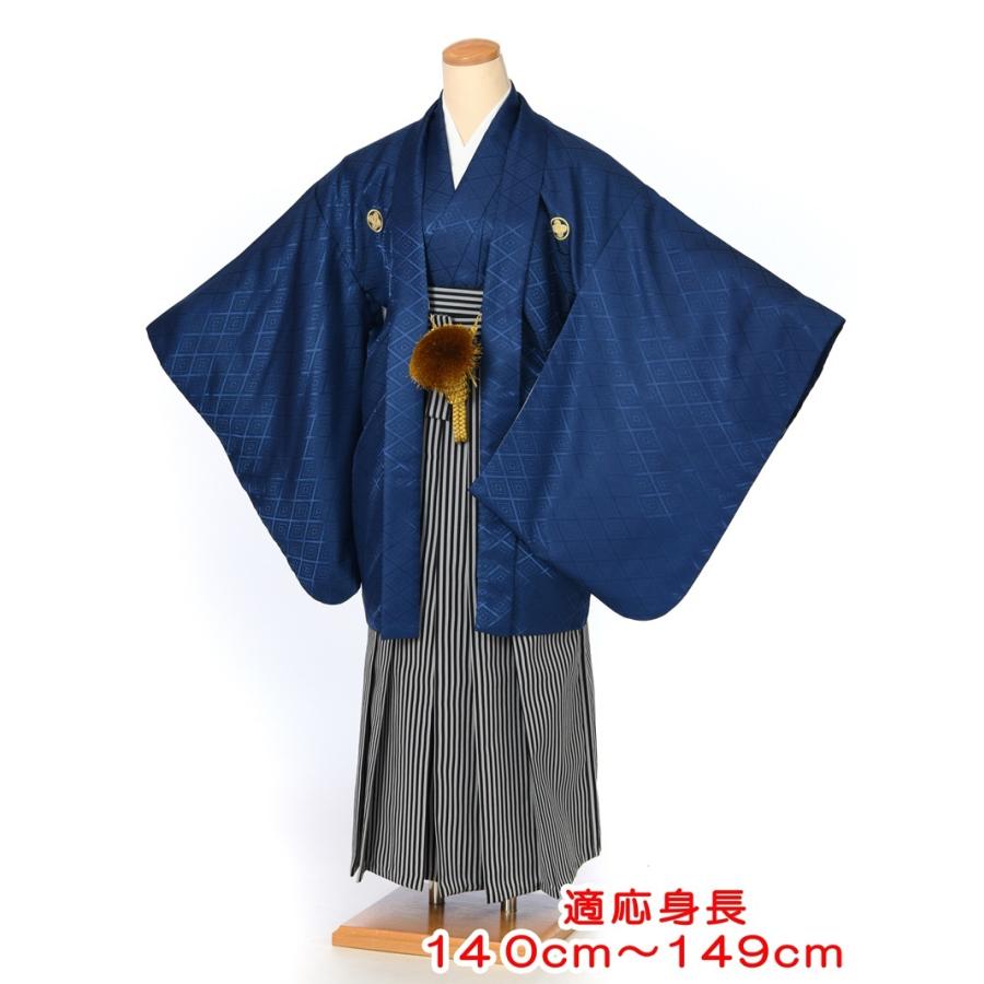 袴 小学生 男 ジュニア用紋付袴セットレンタル8AQM08 紋付きフルセット 