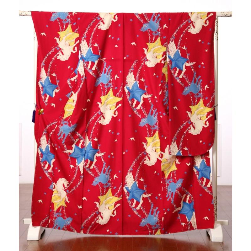 和風館 振袖レンタルフルセット8SACB-56 成人式 1月 結納 結婚式 振袖レンタル ふりそで レトロ振袖 着物レンタル ロ−ズピンク 白馬 流星 150cm〜168cm