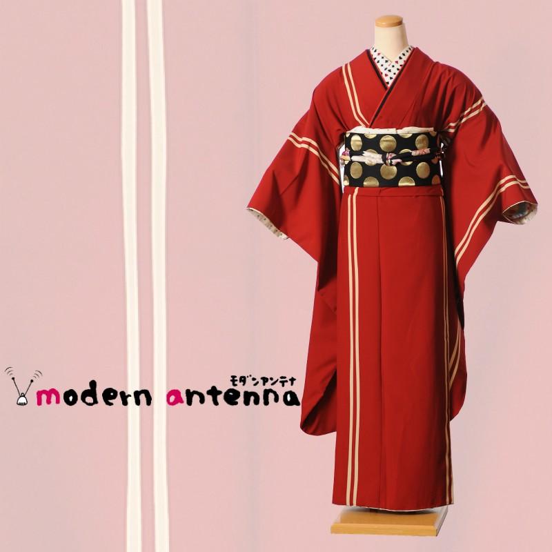 modern-antenna 振袖レンタルフルセット8SACB-70 成人式 1月 一月 結婚式 振袖レンタル フリソデ 振り袖 着物レンタル ジャージライン エンジ 150cm〜168cm 爆買