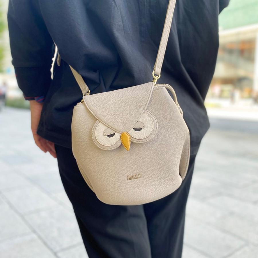 イビサ公式 フクロウ ショルダー 斜めがけ バッグ レディース ふくろう