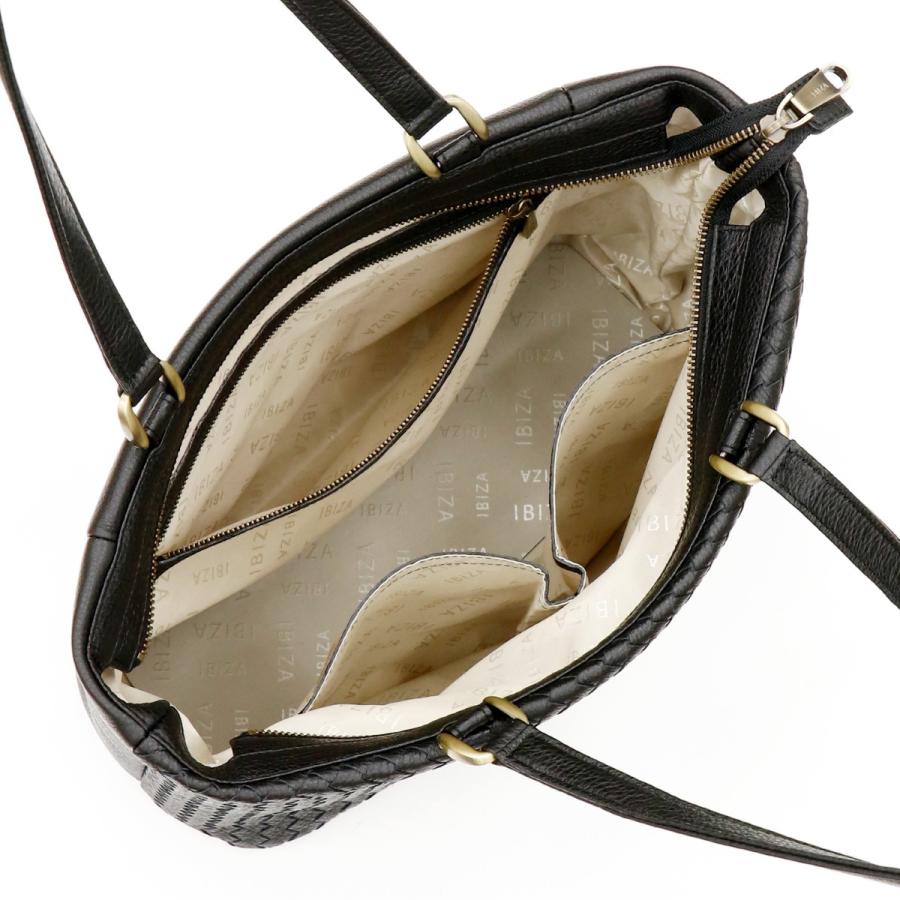 イビサ公式 トート バッグ メッシュ 本革 レザー 機能的 A4