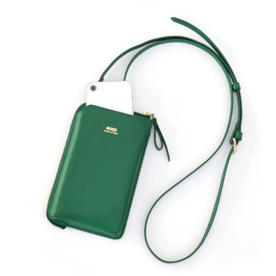 イビサ公式】多機能 スマホショルダー 斜めがけ 本革 レザー シボ 型押