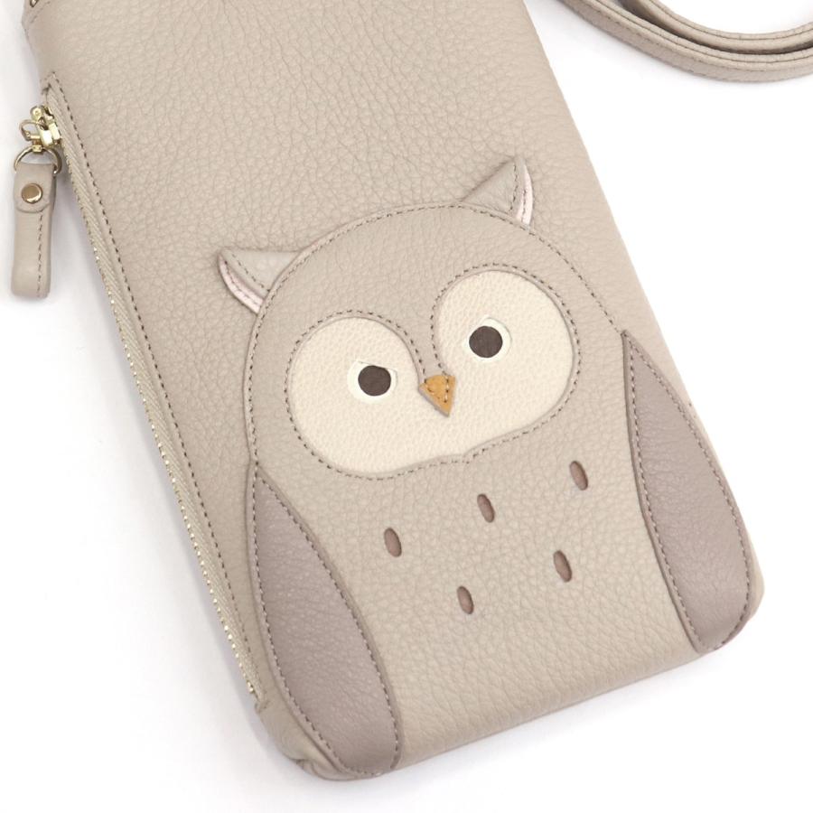 イビサ公式 スマホショルダー 斜めがけ フクロウ ふくろう 多機能