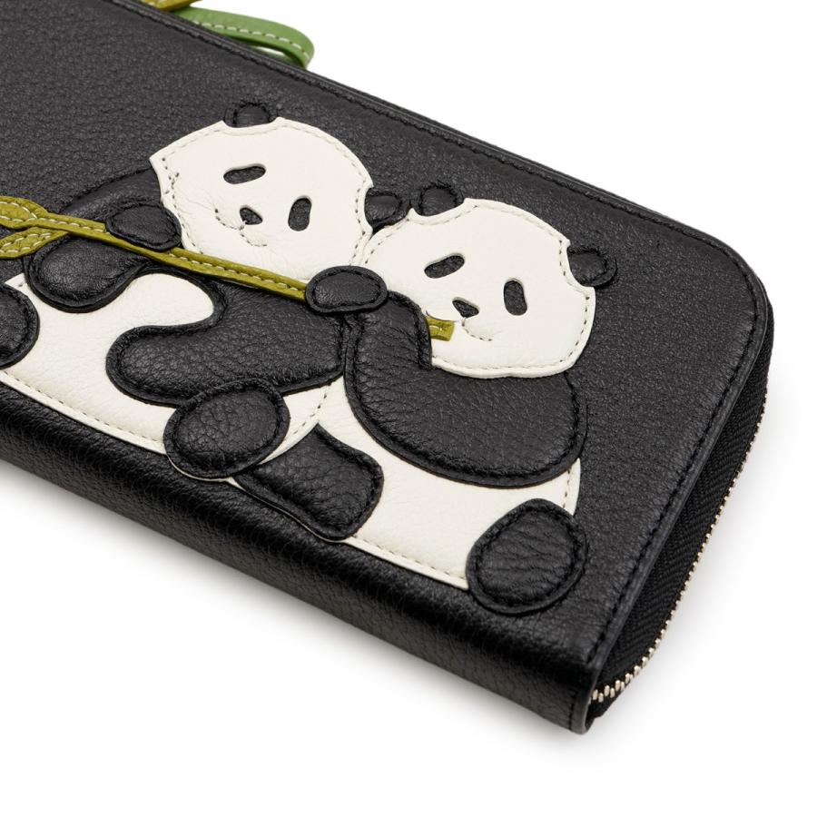 爆買 人気 パンダ L字 ファスナー 長財布 使いやすい 大人 かわいい