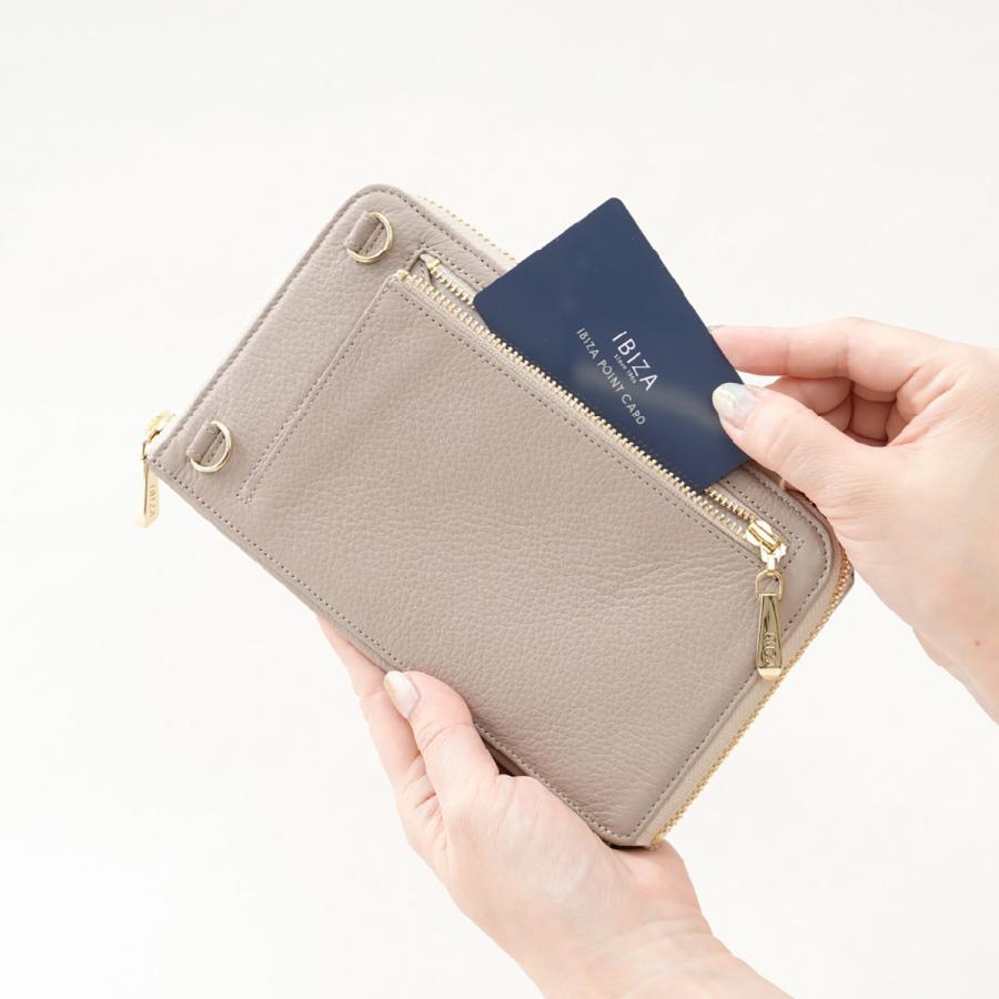 【イビサ公式】スマホショルダー 人気 本革 レザー ショルダー 斜めがけ 紐 花 ハンドメイド ギフト プレゼント レディース 誕生日 日本製の画像
