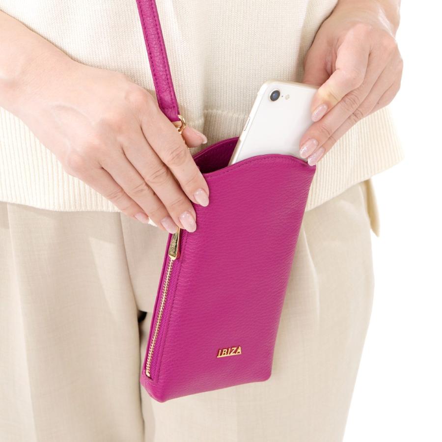 値下げしました イビザ スマホショルダー カード入れ付 IBIZA（イビサ） スマホショルダー スマホポシェット 本革 イビサ公式