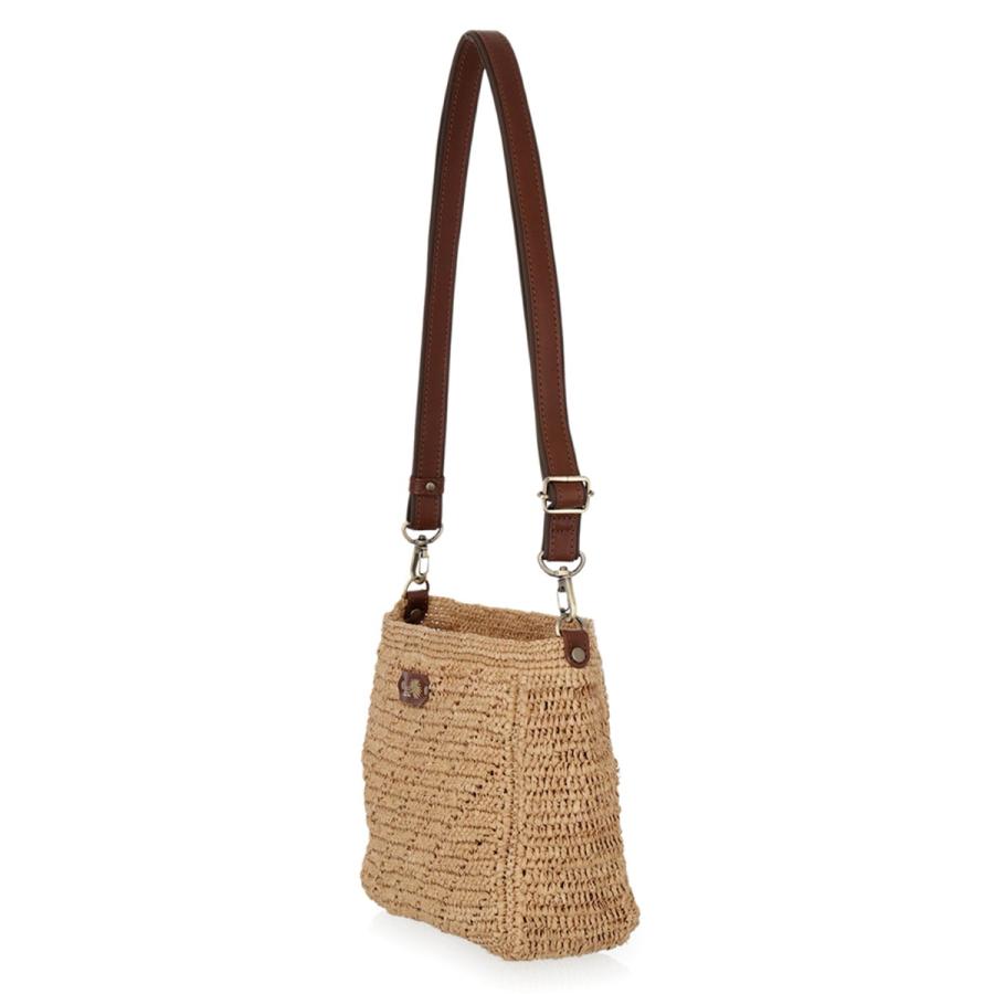 イビサ公式 ラフィアバッグ セミショルダー かごバッグ 斜めがけ