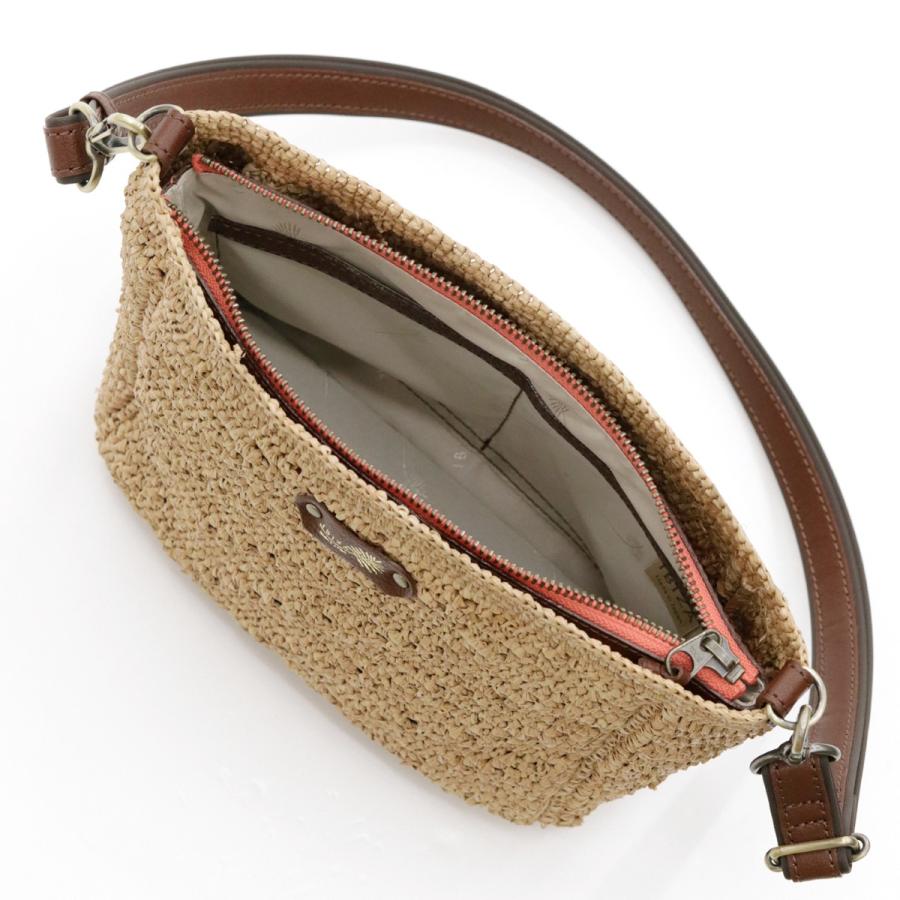 イビサ公式 ラフィアバッグ セミショルダー かごバッグ 斜めがけ